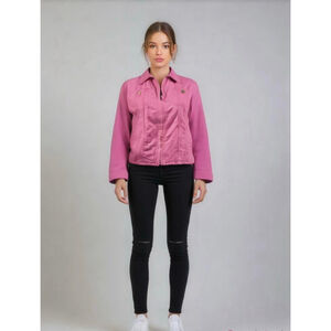 Lauren Ralph Lauren Womens Jacket Sz PS Pink Collared Neck Preppy Academia Cabin